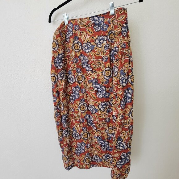 FAHERTY Pacifica Linen Wrap Skirt - Red Desert Bloom Small - Picture 6 of 12